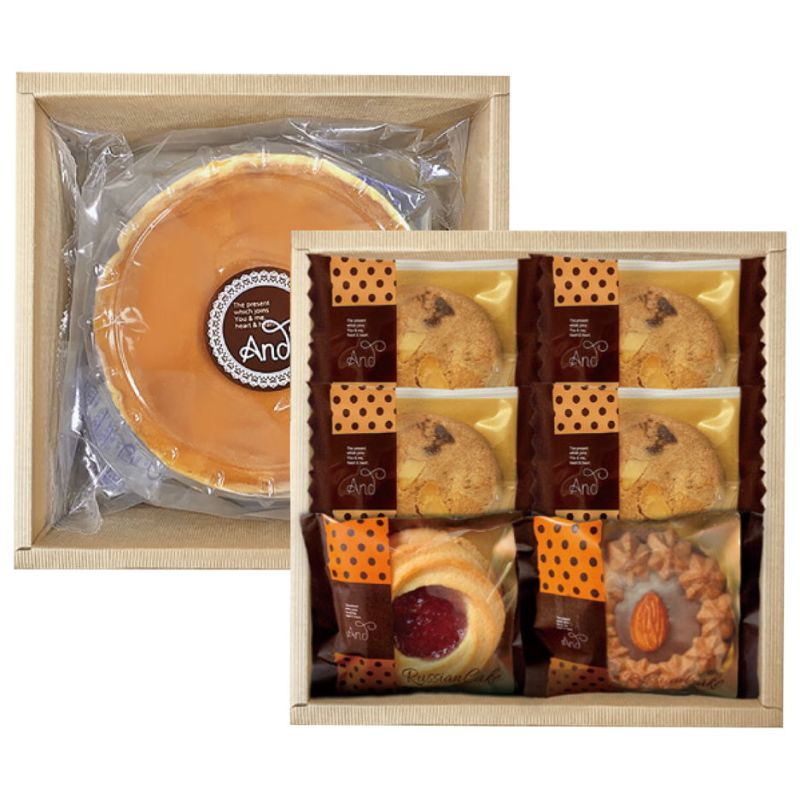 　ギフトサービスについて高級感があるホール型でキメ細かな生地が特徴のあっさりとした味わいでしっとりふわふわなチーズケーキと、ロシアケーキやチョコチップをたっぷり入れて、ざっくりとした食感に焼き上げたざっくりクッキーなどを詰合せました。■商品...