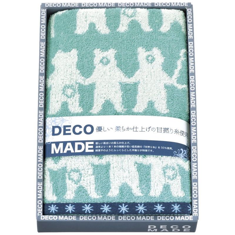 DECO MADE DMウッドベアー フェイスタオル ブルー (DM-616) [キャンセル・変更・返品不可] 1