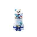 ホワイトベアおむつケーキ2段 ブルー (T-2025-6000B)