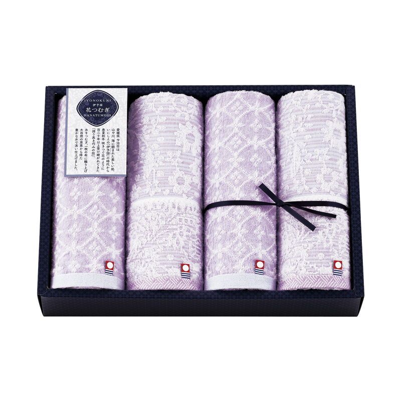 伊予国 花つむぎ つむぎ フェイスタオル4P (IH-5031)