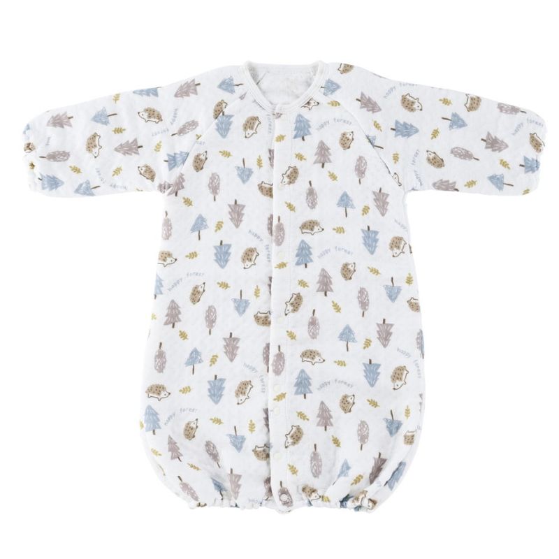 Air Mousse Baby アニマルプリント ロンパース B(ハリネズミ) (AR7440)