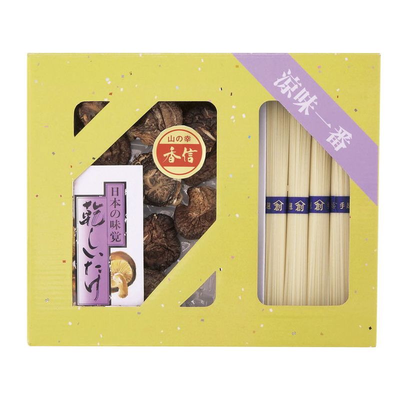 [お中元][お歳暮] 乾物家 国産椎茸と手延そうめん御詰合せ (KBY-AE3)