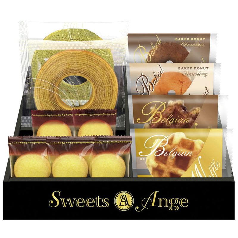 　ギフトサービスについて■商品名:ベルギーワッフルと焼菓子セット■メーカー品番:SGF-CJ■温度帯:常温■賞味期間:180日間■商品内容:ベルギーワッフル(プレーン・ショコラ)・プレーンクッキー×5・バウムクーヘン(ミルク・宇治抹茶)・ベイクドドーナツ(ストロベリー・ショコラ) 【卵・乳成分・小麦】■箱サイズ:箱210×255×65mm■商品重量:520g■生産国:日本■JAN:4580386249096■ブランド:スイーツアンジュ商品特徴一覧2026年 贈りもの・お返しものギフト、【食品&洗剤ギフト[フードパーク No.22] → 価格帯別アイテム → 食品 → 定価3、000円(税別)前後-食品】、【スイーツ・お菓子 → 洋菓子 → 洋菓子セット・詰め合わせ】、[フードパーク]、2026年、令和8年、ギフト、贈り物、内祝い、プレゼント、お返し、4580386249096、通信販売、通販、販売、買う、購入、お店、売っている、ショッピング2026年 贈りもの・お返しものギフト【スイーツアンジュ ベルギーワッフルと焼菓子セット (SGF-CJ)】広告文責(有)イースクエアTEL:0120-532-772■商品名:ベルギーワッフルと焼菓子セット■メーカー品番:SGF-CJ■温度帯:常温■賞味期間:180日間■商品内容:ベルギーワッフル(プレーン・ショコラ)・プレーンクッキー×5・バウムクーヘン(ミルク・宇治抹茶)・ベイクドドーナツ(ストロベリー・ショコラ) 【卵・乳成分・小麦】■箱サイズ:箱210×255×65mm■商品重量:520g■生産国:日本■JAN:4580386249096■ブランド:スイーツアンジュ※お客さま都合による、ご注文後の[キャンセル][変更][返品][交換]はお受けできませんのでご注意下さいませ。※当店では、すべての商品で在庫を持っておりません。記載の納期を必ずご確認ください。※ご注文いただいた場合でもメーカーの[在庫切れ][欠品][廃盤]などの理由で、[記載の納期より発送が遅れる][発送できない]場合がございます。その際は、当店よりご連絡させていただきます。あらかじめご了承ください。※リニューアル等により パッケージ、仕様、セット内容 が変更になる場合がございます。予めご了承下さい。こちらの商品は【お取り寄せ(5〜7営業日以内に発送予定)】となります。あらかじめご了承くださいませ。