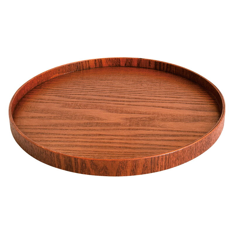 山中塗 ノンスリップ 9寸丸盆 摺り (S22-18-12s) [キャンセル・変更・返品不可]