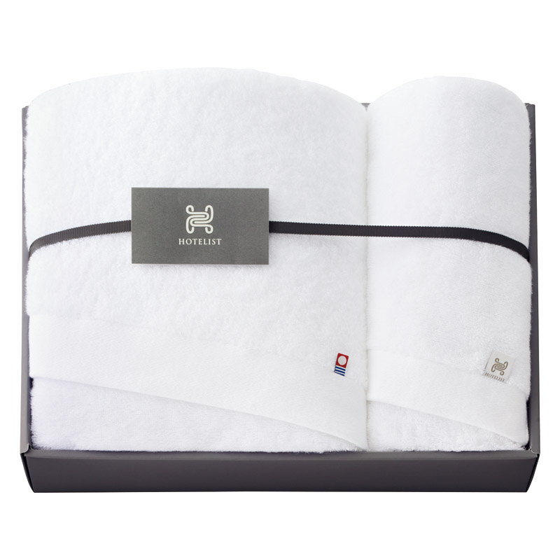 今治タオル HOTELIST バス1P・フェイスタオル1P ホワイト (H-11775) [キャンセル・変更・返品不可]