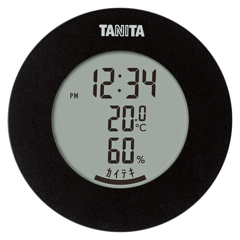 タニタ デジタル温湿度計(丸型デザイン) ブラック (TT-585-BK) [キャンセル・変更・返品不可]