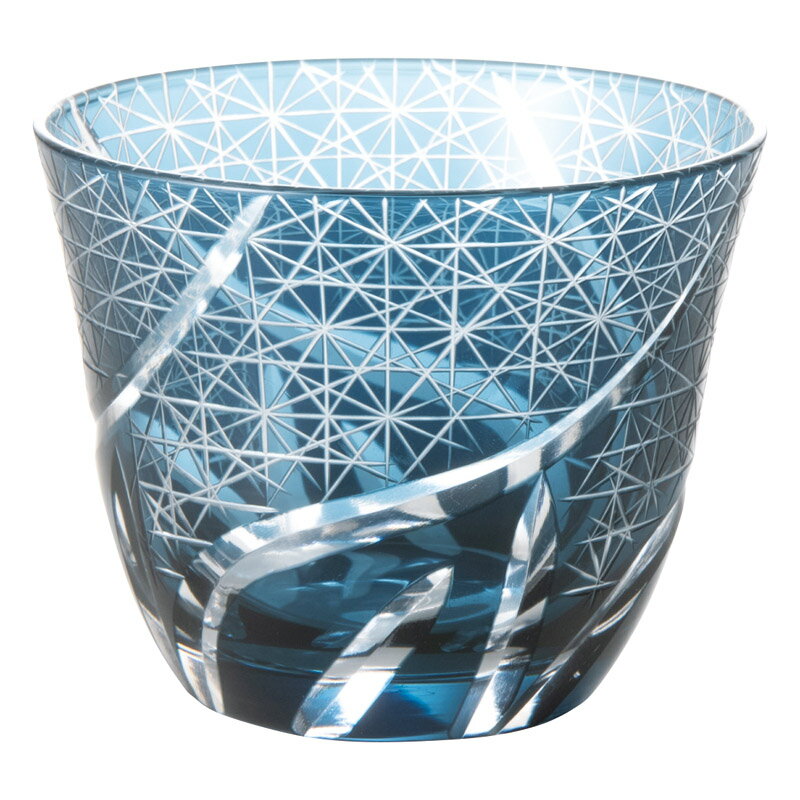 吉兆切子グラス1P インクブルー (2490047)