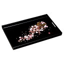 紀州塗 黒塗 雅桜 15.0長手盆 (2452067)