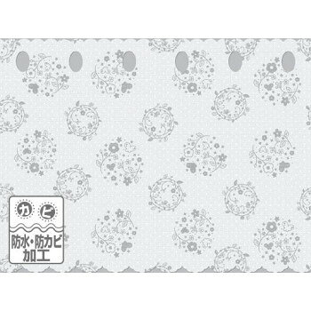 新・防水防カビ カフェカーテン CFC-02 ホワイト(0.15mm厚) 75cm丈×150cm