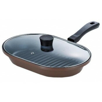 MARRONE CHEF(マローネシェフ) IH対応 ガラス蓋付お手軽魚焼パン 22×32cm MM-9542