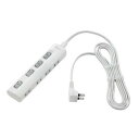 ELPA LEDランプ スイッチ付きタップ WLS-LY42EB(W)