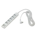 ELPA LEDランプ スイッチ付きタップ WLS-LU63EB(W)