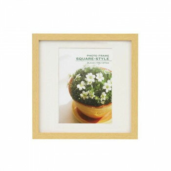 ナカバヤシ 木製スクエアフォトフレーム 2L判 ナチュラル・フ-TQW-301-N(3.0)