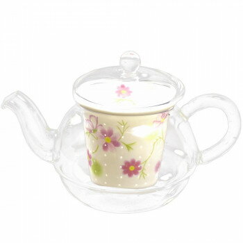 Tea Pots - 有田焼 セランドグラス おしゃれポット 誕生花 10月 コスモス 300cc KA-200