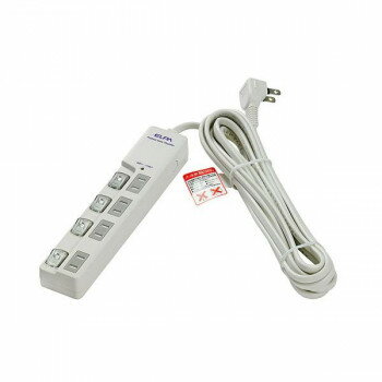 ELPA(エルパ) 耐雷サージ LEDランプ スイッチ付タップ(上差し) 5m 4個口 ホワイト WLS-LU450MB(W)