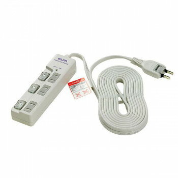 ELPA(エルパ) 耐雷サージ LEDランプ スイッチ付タップ(上差し) 5m 3個口 ホワイト WBS-LU305B(W)
