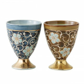 55749 波佐見焼 唐草桔梗 ペアワイン