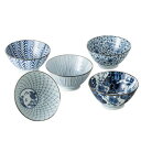 31756 藍絵変り 反丼揃