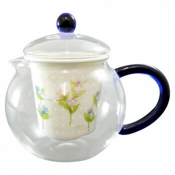 有田焼 セランドグラス おしゃれポット 500cc 誕生花 9月 りんどう FC-550B