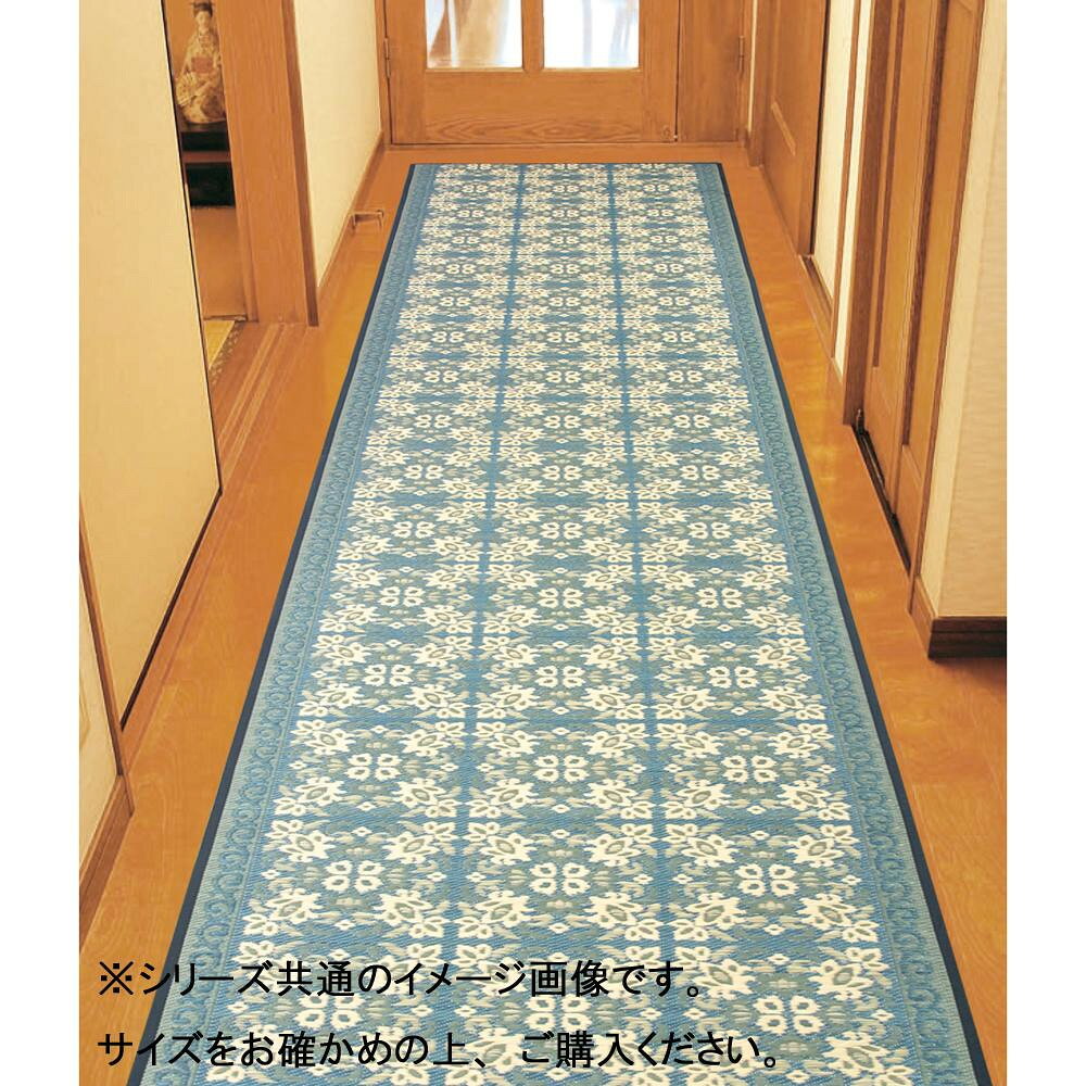 三重織 い草廊下敷 約80×450cm ネイビー TSN340528 [ラッピング不可][代引不可][同梱不可]