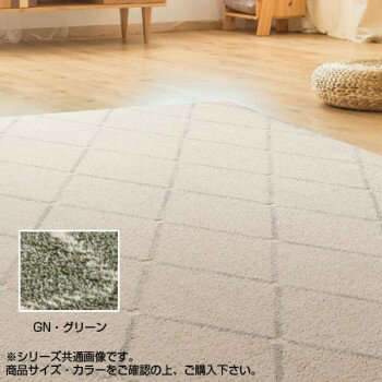 アスワン PTT繊維カーペット アルテア 190×190cm GN・グリーン CA617735 [ラッピング不可][代引不可][同梱不可]