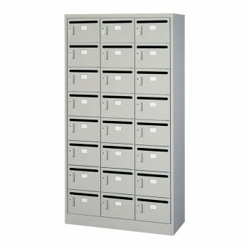 オフィス・店舗向け メールボックス 3列8段 シリンダー錠 ニューグレー COM-MV-24P COM-MV-24P [ラッピ..