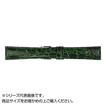 Ladies - MIMOSA(ミモザ) 時計バンド RA型押ワニ 17mm グリーン (美錠:銀) CRA-G17