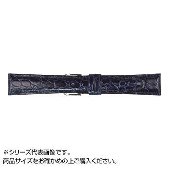 MIMOSA(ミモザ) 時計バンド RA型押ワニ 18mm ネイビー (美錠:銀) CRA-N18