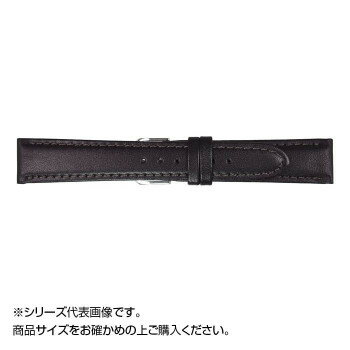 MIMOSA(ミモザ) 時計バンド EMカーフ 21mm ブラック (美錠:銀) CEM-A21