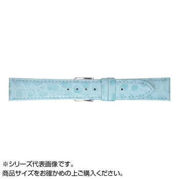 MIMOSA(ミモザ) 時計バンド PRA型押ワニ 18mm ライトブルー (美錠:銀) CPR-BL18