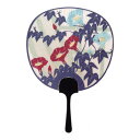 日本製(MADE IN JAPAN) 飾りうちわ 白露 (紺) 1022