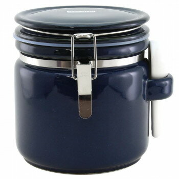 ZERO JAPAN ラウンドキャニスターM 陶製スプーン付 RC-35M JB・ジーンズブルー