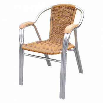 人工ラタン ウッドアルミチェア YC034 32609 2脚セット [ラッピング不可][代引不可][同梱不可]