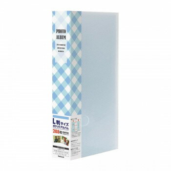 ナカバヤシ フォトホルダー288 ポケットアルバム チェック ブルー PHE1288A-B [ラッピング不可][代引不可][同梱不可]