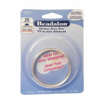 Embroidery - Beadalon(ビーダロン) ハーフラウンドワイヤー ノンターニッシュシルバー 0.81mm×3m 20