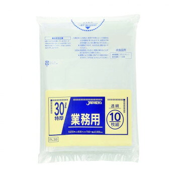 ジャパックス 重量物対応ポリ袋30L 透明 10枚×30冊 PL38 [ラッピング不可][代引不...