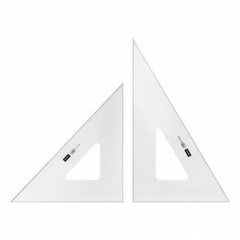 三角定規 30cm×3mm 面取り 目盛りなし 1-809-3031