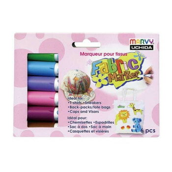 白系布用マーカー ファブリックマーカー 中間色セット 560-6B