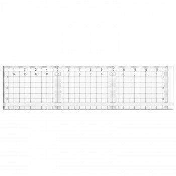 方眼カッティング定規 15cm ポリマー樹脂製すべり止め付き 014-0167