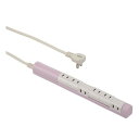 OHM 回転スリムタップ 6個口 1.5m ピンク HS-T61C5S3-P