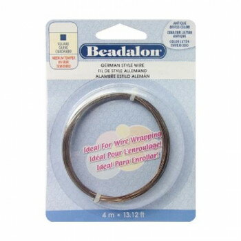Beadalon(ビーダロン) スクエアワイヤー アンティークブラス 0.64mm×3.5m 22