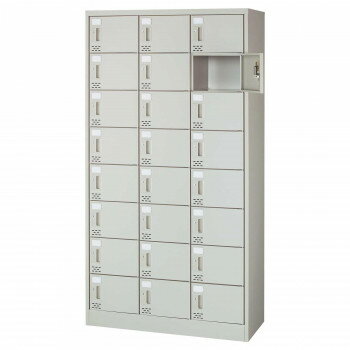 シューズロッカー 3列8段扉付・シリンダー錠タイプ ニューグレー COM-SC-24SA [ラッピング不可][代引不..