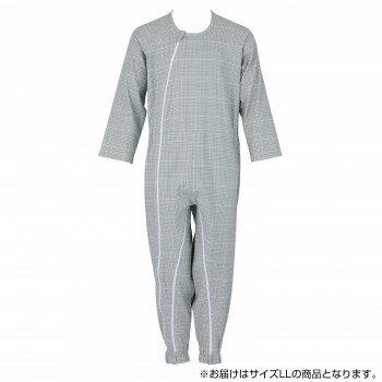 フットマーク 介護つなぎ服(前開き) LL グリーン 403420