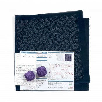 オリムパス 一目刺しの花ふきん 折り紙 刺し子キット 鉄線-クレマチス- SK-416