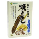 &nbsp;マルシマ 昆布と野菜の焼きだし(5g×24) 2箱セット 2185動物性素材不使用【マルシマ 昆布と野菜の焼きだし(5g×24) 2箱セット 2185】 栄養成分【5gあたり】エネルギー:12.9kcalたんぱく質:0.3g脂質:0.01g炭水化物:2.9gナトリウム:650mg食塩相当量:1.65g原材料名称：焼きだし食塩、てんさい糖、酵母エキス、昆布、椎茸、干し大根※食塩は「室戸海洋深層塩」を使用しています。保存方法常温保存製造（販売）者情報販売者:株式会社純正食品マルシマ広島県尾道市東尾道9番地2fk094igrjs 動物性素材を使用せず、北海道産昆布と国産椎茸、国産干し大根の旨味を「特殊製法」で十分に引き出した風味豊かなだしの素です。にがり成分をバランスよく含むクリーンな「室戸海洋深層塩」と体に優しい「てんさい糖」を使用しています。特に魚の臭いやお肉の苦手な方などにおすすめします。また「だし巻き卵」や「茶碗蒸し」などには特によく合います。※食塩は「室戸海洋深層塩」を使用しています。◆本品1袋(5g)のご使用例◆・麺類のかけつゆのだし1人分約350cc・麺類のつけつゆのだし2人分約100cc・みそ汁、すまし汁のだし3人分約450cc・煮物、天つゆのだし3人分約300ccサイズ個装サイズ：14×20×9cm重量個装重量：400g仕様賞味期間：製造日より360日生産国日本 広告文責 (有)イースクエアTEL:0120-532-772 ※お客さま都合による、ご注文後の[キャンセル][変更][返品][交換]はお受けできませんのでご注意下さいませ。※当店では、すべての商品で在庫を持っておりません。記載の納期を必ずご確認ください。※ご注文いただいた場合でもメーカーの[在庫切れ][欠品][廃盤]などの理由で、[記載の納期より発送が遅れる][発送できない]場合がございます。その際は、当店よりご連絡させていただきます。あらかじめご了承ください。※こちらの商品は【他商品との同梱】ができません。※こちらの商品は【ギフトサービス】をお受けすることができません。 こちらの商品は【お取り寄せ(14営業日以内に発送予定)】となります。