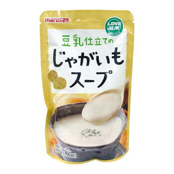 &nbsp;マルサン 豆乳仕立てのじゃがいもスープ 180g×10袋 4770豆乳仕立てのじゃがいもスープ【マルサン 豆乳仕立てのじゃがいもスープ 180g×10袋 4770】 栄養成分【1パック(180g)当たり】エネルギー:78kcalたんぱく質:3.4g脂質:1.6g炭水化物:12.6g食塩相当量:1.1g原材料名称：スープ豆乳(大豆を含む)、じゃがいもペースト、スープベース(小麦粉、デキストリン、オニオンパウダー、チキンオイル、チキンエキスパウダー、香辛料)、砂糖、食塩/重曹保存方法常温保存製造（販売）者情報販売者:マルサンアイ株式会社愛知県岡崎市仁木町字荒下1番地fk094igrjs じゃがいもと、有機大豆を使用した豆乳で、まろやかな口当たりと自然な風味に仕上げたスープです。温めるだけでおいしいスープができあがります。サイズ個装サイズ：11×18×34cm重量個装重量：1900g仕様賞味期間：製造日より300日生産国日本 広告文責 (有)イースクエアTEL:0120-532-772 ※お客さま都合による、ご注文後の[キャンセル][変更][返品][交換]はお受けできませんのでご注意下さいませ。※当店では、すべての商品で在庫を持っておりません。記載の納期を必ずご確認ください。※ご注文いただいた場合でもメーカーの[在庫切れ][欠品][廃盤]などの理由で、[記載の納期より発送が遅れる][発送できない]場合がございます。その際は、当店よりご連絡させていただきます。あらかじめご了承ください。※こちらの商品は【他商品との同梱】ができません。※こちらの商品は【ギフトサービス】をお受けすることができません。 こちらの商品は【お取り寄せ(14営業日以内に発送予定)】となります。