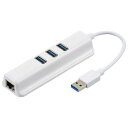 OHM GigaLANアダプター USB3.2Gen1ハブ PC-SH3PL09-W