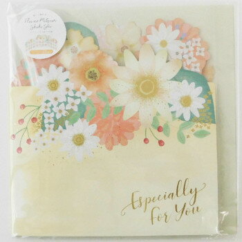 フラワー 三つ折り色紙 クリーム 62-209