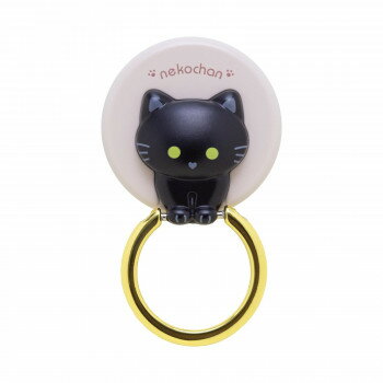 ねこちゃんのスマホリング くろ RING-NEKO01