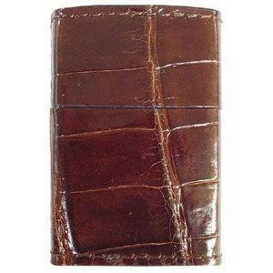 ZIPPO 革巻 クロコダイル ブラウン